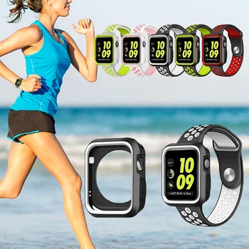 

13 Colors Soft Silicone Case For Apple Watch Series 4 3 2 1 Cover Frame Protection Bumper For iWatch Band 42mm 38mm 40mm