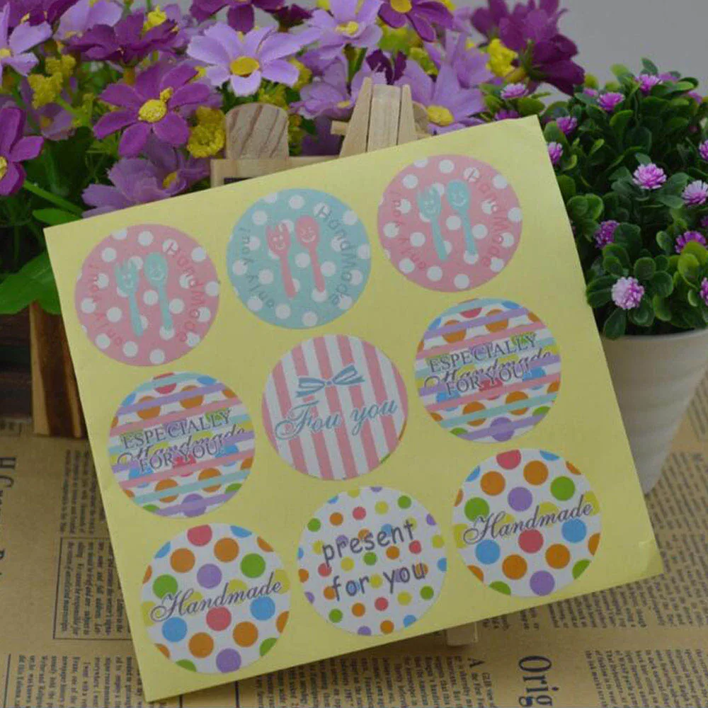 

99pcs Scrapbooking Stickers Seal Labels Packaging Bags Paper Food Tags Bakery Chocolate Cookie Cake Gift Party Decorating Supply