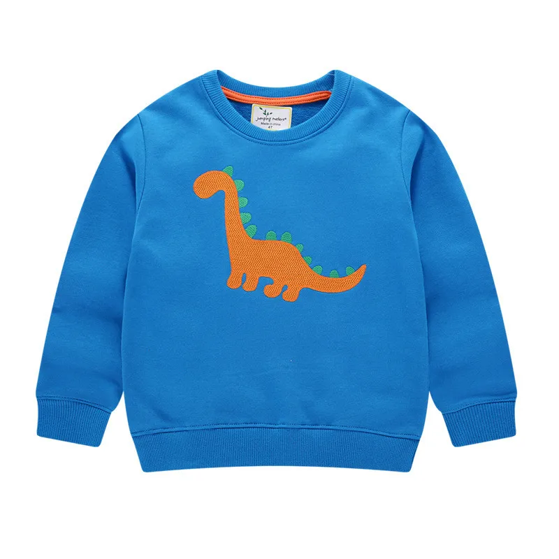 Jumping meter/детские толстовки с динозаврами хлопковые осенне-зимние футболки для маленьких мальчиков и девочек футболки для мальчиков с принтом животных - Цвет: T3077 dinosaurs