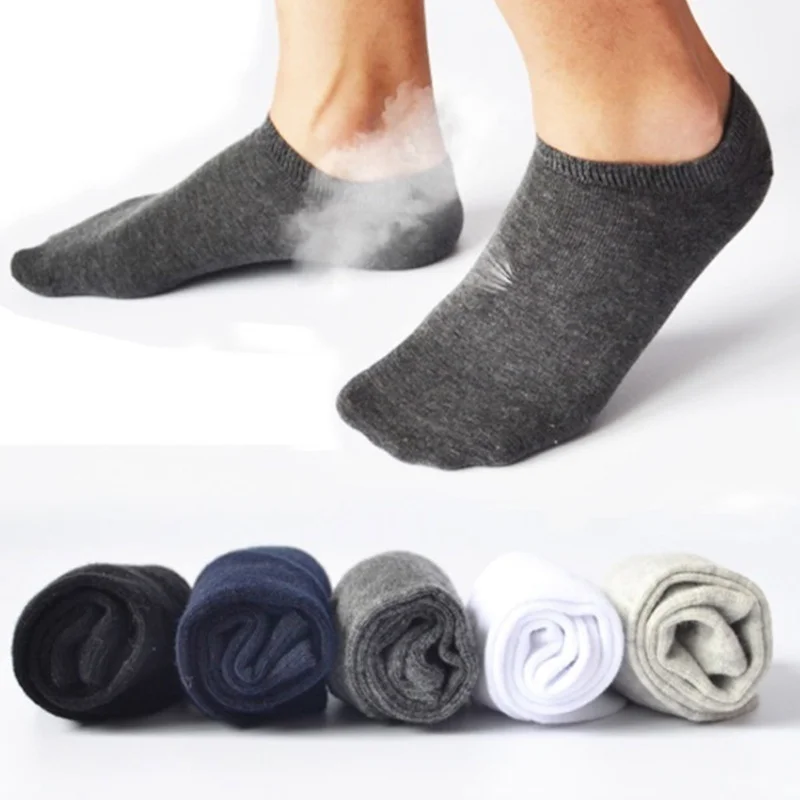 

Men Cotton Socks for Men Casual Solid Colors Male Socks Short Sock Slippers Business 5colors