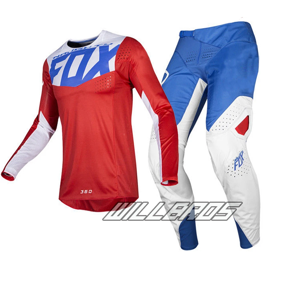 MX gear 180 Prizm темно-синяя желтая футболка для мотокросса и штаны комбо ATV Dirt Bike Racing gear набор