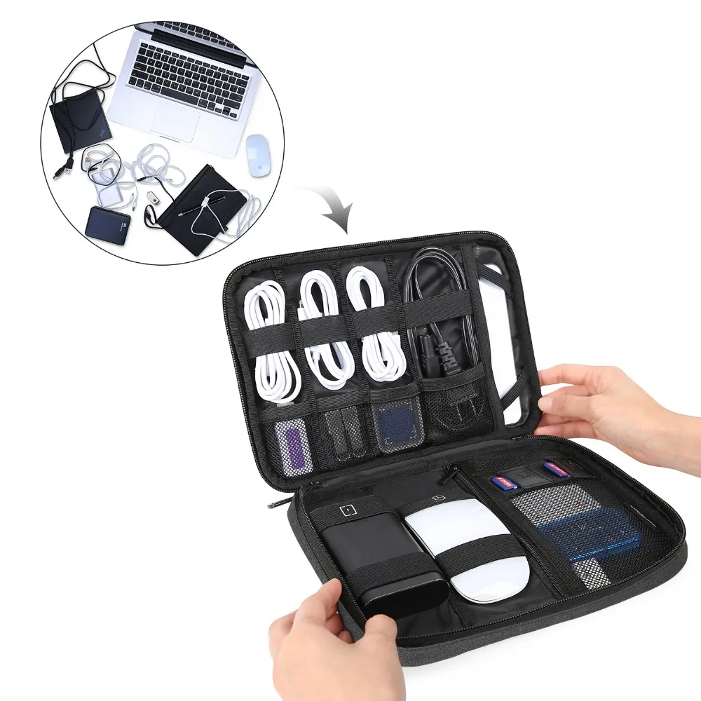 BAGSMART New Travel Electronic Accessories Organizer Portable Bags For USB Cables Waterproof Storage Bags for Ipad Mouse Charger BAGSMART New Travel Electronic Accessories Organizer Portable Bags For USB Cables Waterproof Storage Bags for Ipad Mouse Charger