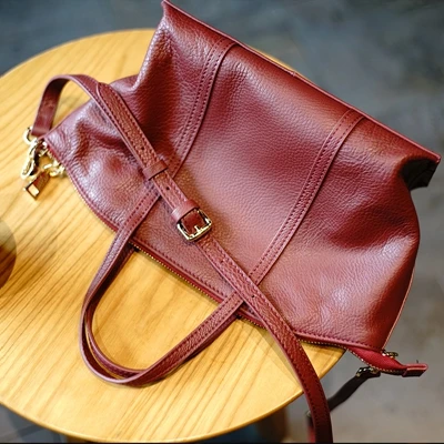 WOONAM, Женская Изысканная сумка, ограниченная серия, топ, скрыть, Италия, телячья кожа, средний верх, ручка, шоппер, сумка, WB783 - Цвет: Red