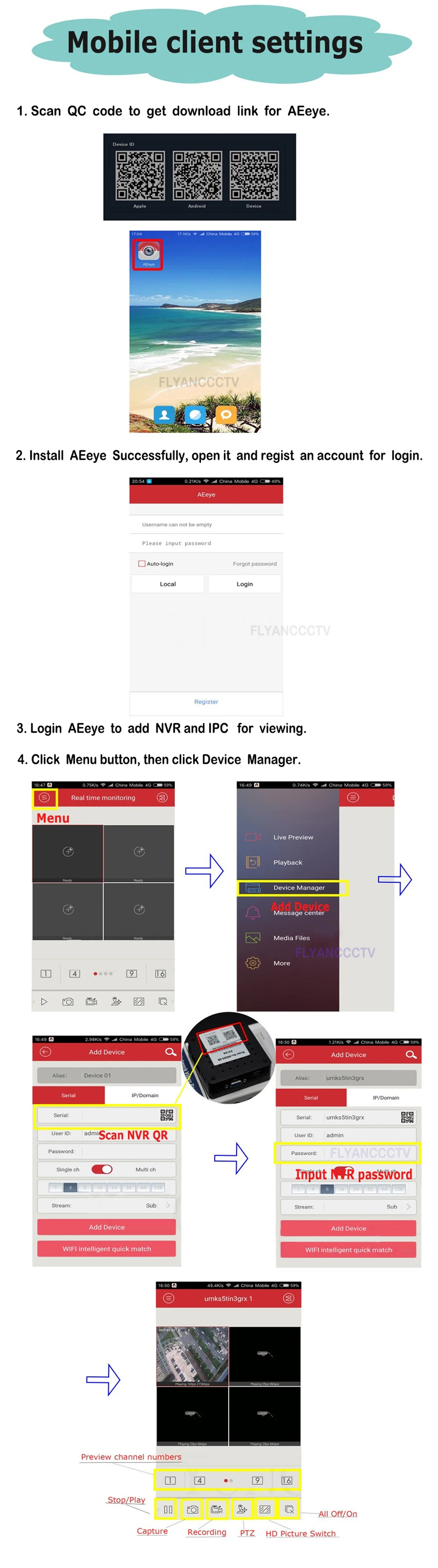 Mobile client setting 