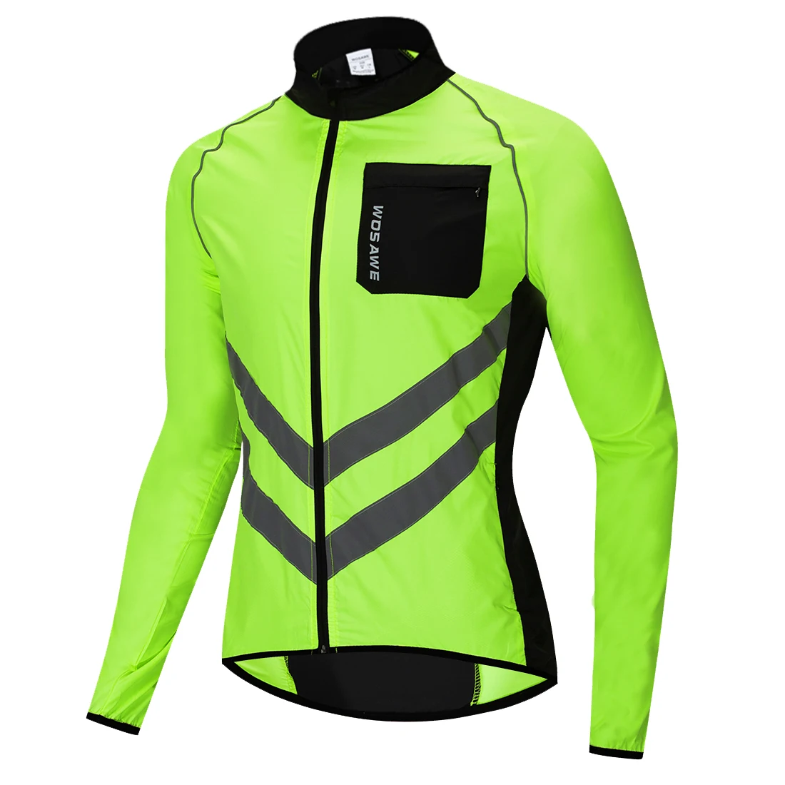 

WOSAWE High visibility Motorcycle Jacket Men's Windbreakers Waterproof Light Weight Safety Motocross Mountain Bike Clothing