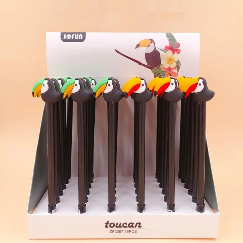 

4 Pcs/set Cute Animal Parrot Toucan Silicone Gel Pens 0.5mm Bird Signature Pen Korean Stationery Office School Supplies Gifts
