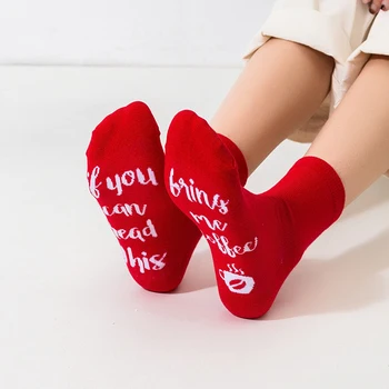 

Autumn winter Christmas Socks For Women Cotton Sock Harajuku Meia Print Letter Funny Socks female Sox New Year's Gift Meias