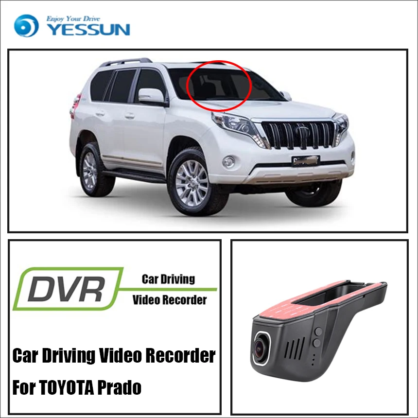 YESSUN для автомобиля TOYOTA Prado dvr цифровой видео регистраторы фронтальная камера тире черный 1080 P не Обратный Парковка коробка HD