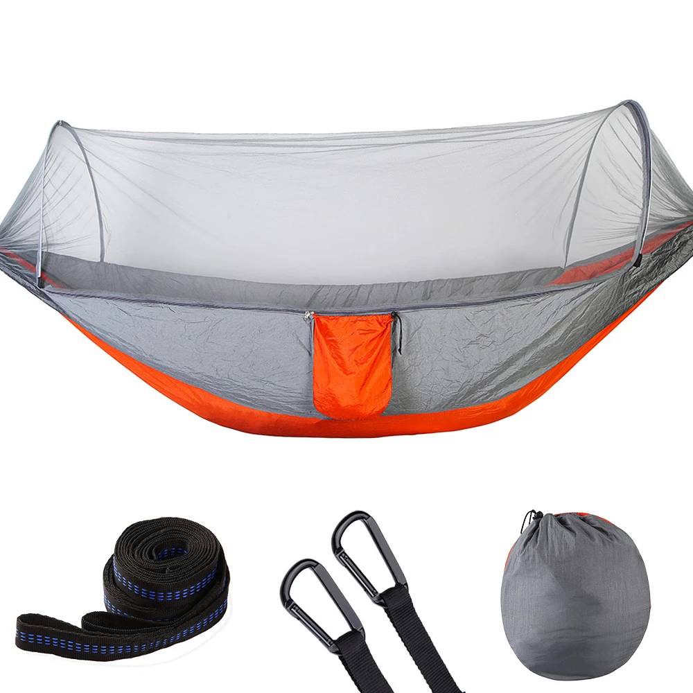 Pop Up Camping Hammock With Mosquito Net bug Net Portable Quick Set Up Hammock Hanging Sleeping Bed Outdoor Travel  98x47inch 