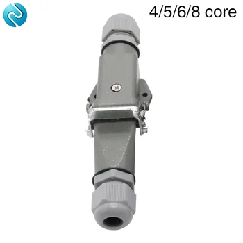 

Heavy duty connector 4 core (3+1)5 core (4 +1)6 core (5+1)8 core (7+1) gas plug 250v-005-4 Connect the aviation plug to the hori
