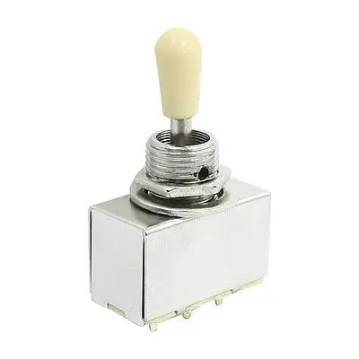 

Panel Mount Beige Knob Chrome Box 3 Way Toggle Switch for Electric Guitar