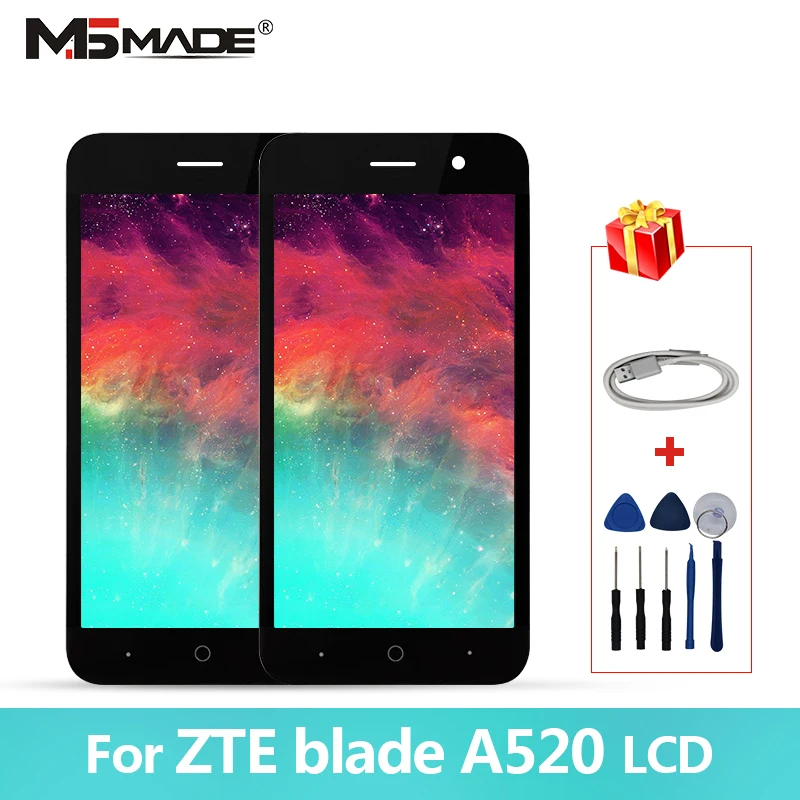 

5.0" For ZTE Blade A520 LCD Touch Screen Digitizer Display Replacement Parts Free Shipping With Frame For ZTE Blade A520 Display