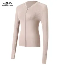 Осенне-зимняя новая женская спортивная куртка на молнии в стиле ретро тренировочная фитнес-плотно с длинным рукавом ветрозащитная куртка для бега