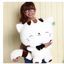 Плюшевый 70 см милый котенок Белый Бежевый Кот плюшевая игрушечная кошка кукла подарок w3886