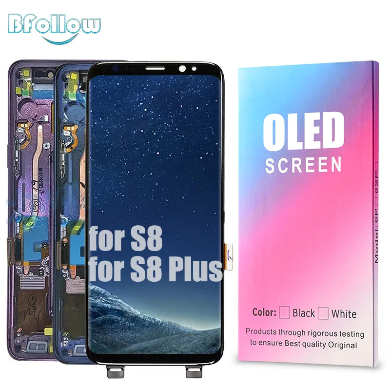 

BFOLLOW AAA Copy AMOLED for Samsung Galaxy S8 / S8 Plus with Frame Screen Display Digitizer Assembly LCD Replacement