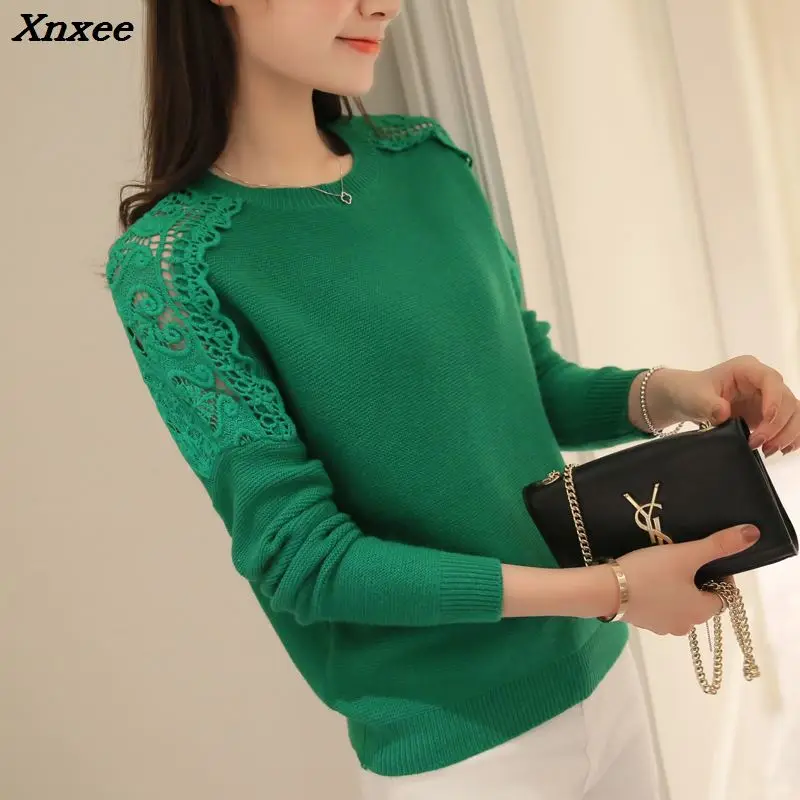 New 2018 Spring Autumn fashion women sweater Hollow out Lace Batwing sleeve sweater women Knitted pullover sweaters Xnxee New 2018 Spring Autumn fashion women sweater Hollow out Lace Batwing sleeve sweater women Knitted pullover sweaters Xnxee