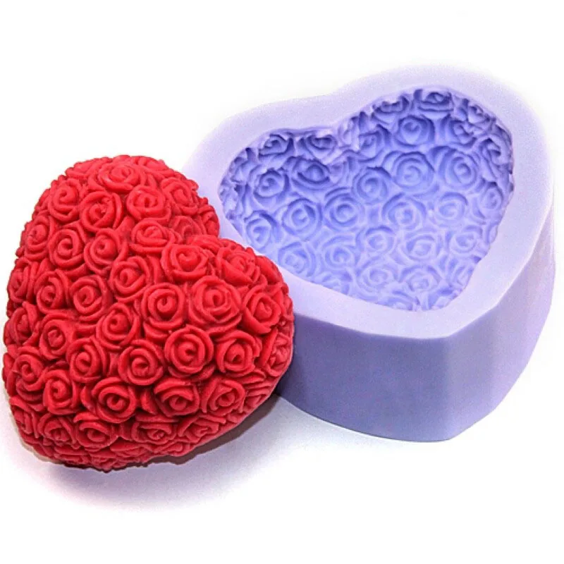 Big rose soap mould heart silicone soaps mould chocolate mould soap