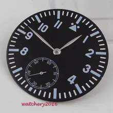 Классический винтажный 38,9 мм Parnis синие светящиеся знаки черный циферблат часов+ серебряные руки fit 6498 движение