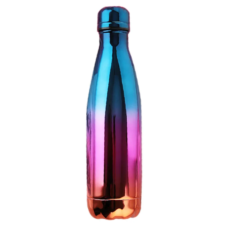 Вакуумная Изолированная бутылка для воды 17 унций Cola Shaped нержавеющая сталь для спортивных путешествий-градиент
