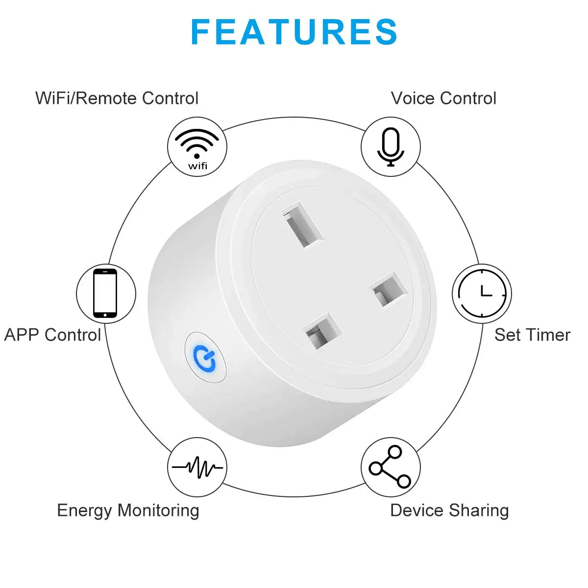 Wi-Fi умная розетка мини Великобритания Plug Мощность энергии мониторинга сроки переключатель Управление Outlet Alexa Google IFTTT г