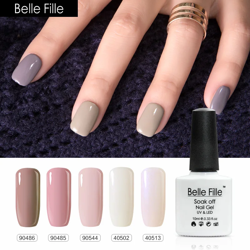 

BELLE FILLE 10ml UV Gel Nail Polish Set 10ml Soak Off Gel Polish Nude Gel For Nails Semi Permanent Hybrid Gellak Varnish Verins