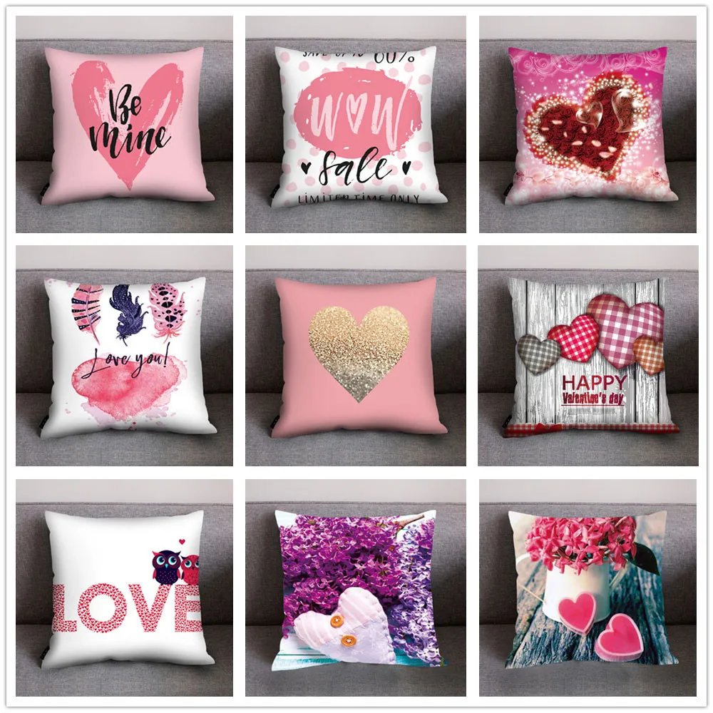 

Pink Geometric Nordic Cushion Cover Tropic Palm Leaf Throw Pillow Cover Polyester Cushion Case Sofa Bed Decorative Pillowcase L4