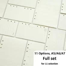 A5 a6 a7 folha solta caderno recarga espiral binder planner página interna dentro de papel leiteria semanal plano mensal para fazer linha dot grade