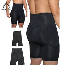 TOPMELON, Утягивающее нижнее белье с высокой талией, Утягивающее нижнее белье для мужчин, эластичные качественные Длинные Трусы, черное Корректирующее белье