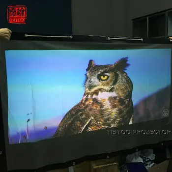 

300 Inches(25 Feet) 16:9 Wall Mounted PVC Behind Rear Projection Screen Curtain for HD LCD LED Home Theater Projector Data Show