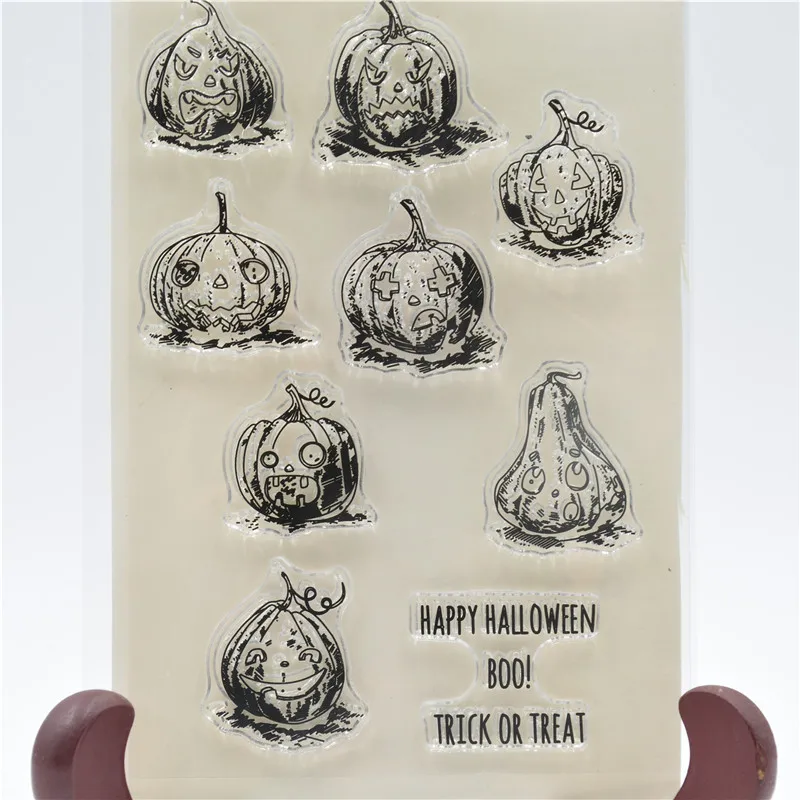 

Cute Pumpkin Lamp Transparent Clear Silicone Stamp/Seal for DIY scrapbooking/photo album Decorative clear stamp sheets QYDZ67