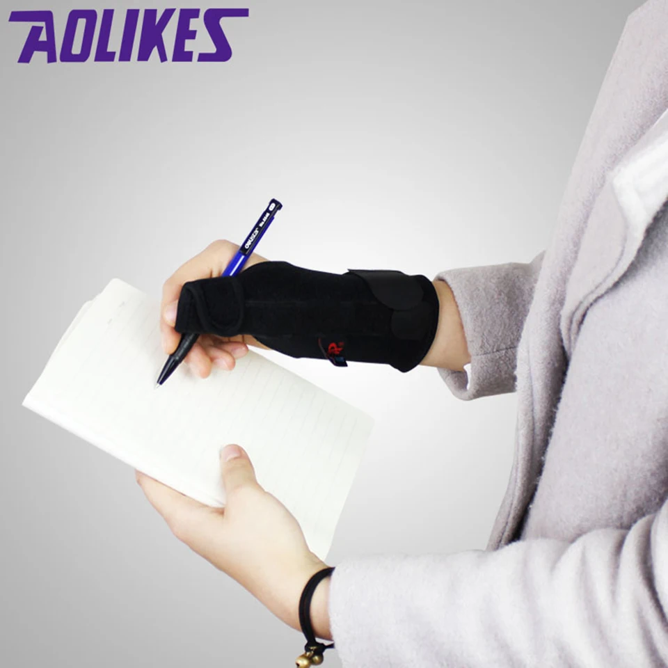 AOLIKES 1PCS Elastic Thumb Wristband Spring Steel Wrap Hand Palm Wrist Brace Right or Left Hand Support Corrector Bandage