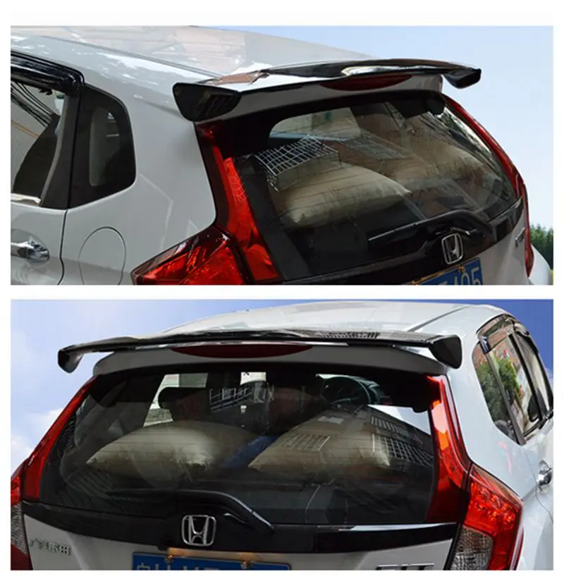 

SHCHCG ABS Plastic Unpainted Primer Color Rear Boot Trunk Wing Spoiler Car Accessories For Honda Fit Jazz 2014 2015 2016 2017
