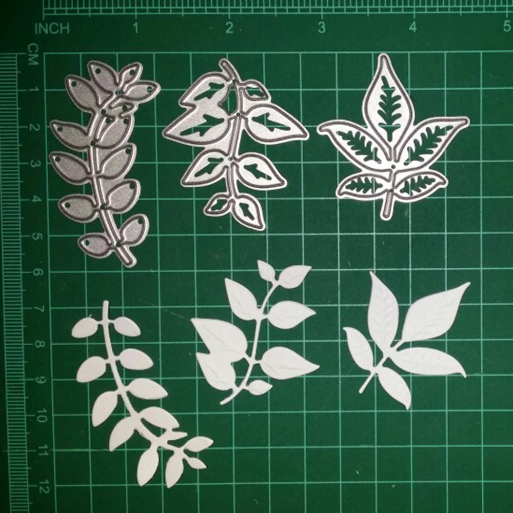 Green Leaves Metal Cutting Dies Stencils For DIY Scrapbooking Photo Album Die Cuts Decorative Embossing Paper Cards Crafts Tools