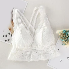 Женский бюстгальтер, перекрестный бандаж, глубокий v-образный вырез, пуш-ап, на бретельках, съемный бюстгальтер, треугольная чашка, сексуальное эластичное кружевное мягкое однотонное белье