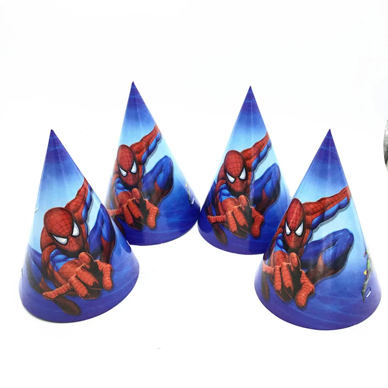 Buy 6PCS/LOT SPIDER MAN PAPER HATS KIDS BIRTHDAY PARTY