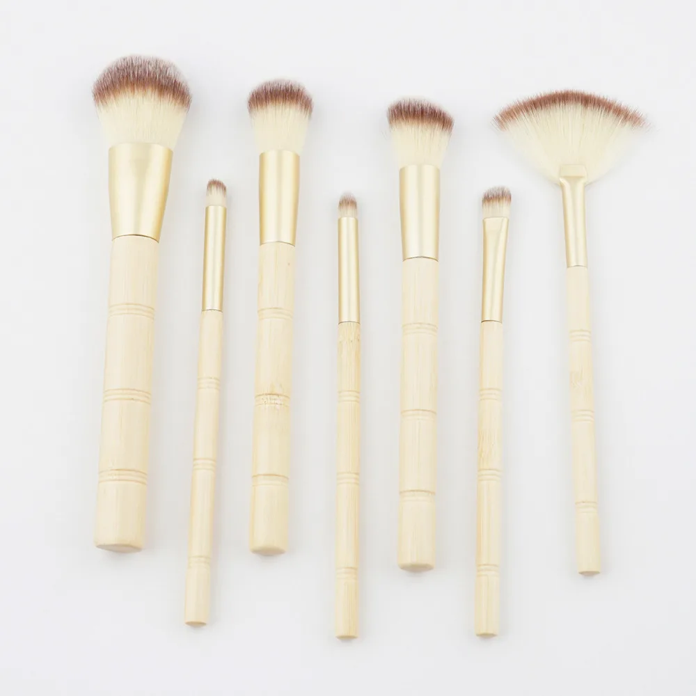 New Makeup Brushes 7Pcs Professional Brush Set Bamboo Foundation Eyeshadow Brush Beauty Cosmetic Tool pincel maquiagem (2)