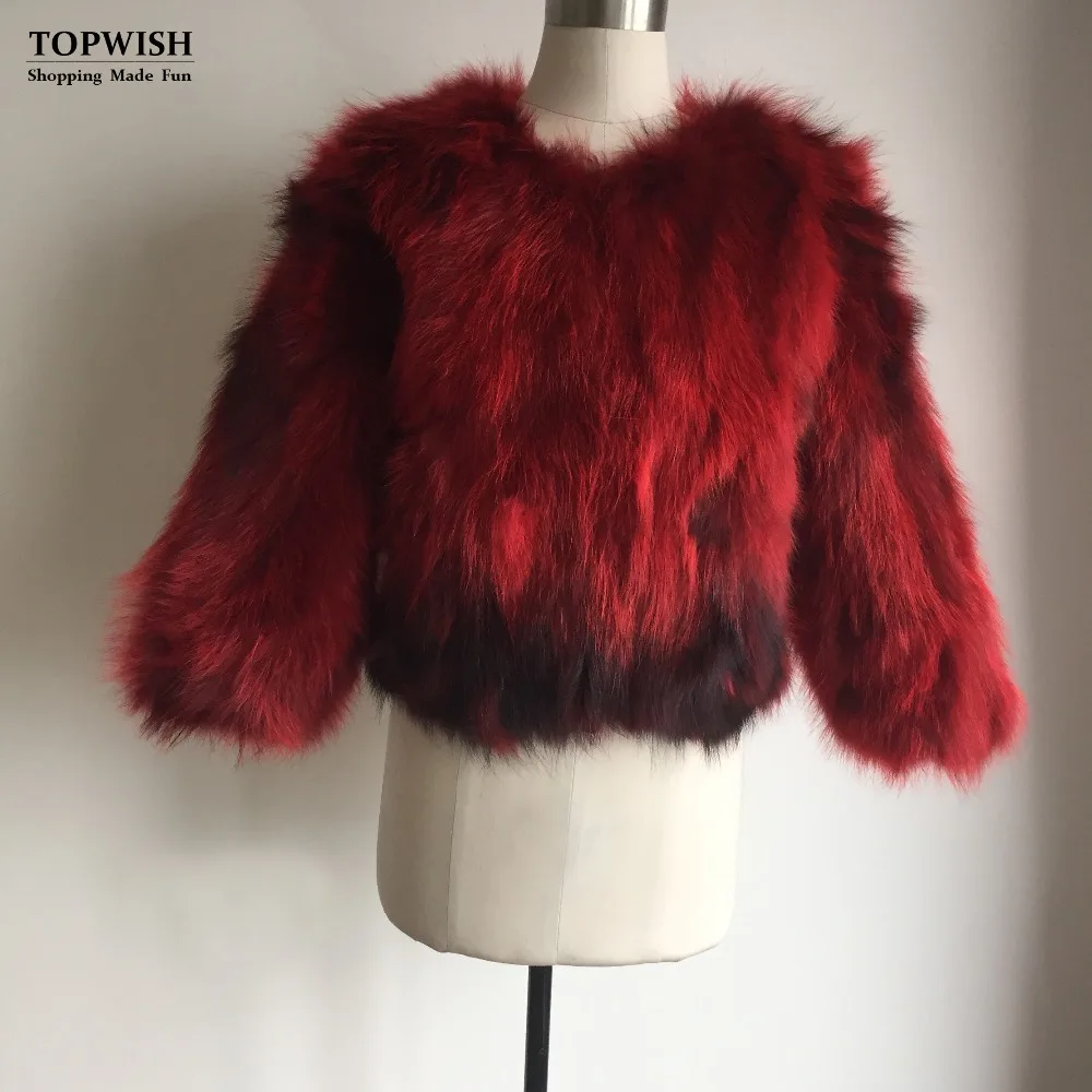 

New Arrival Women Real Fox Fur Coat Nature Raccoon Fur Jacket Fashion Real Fur Overcoat top selling Fur Waistcoat TAH523