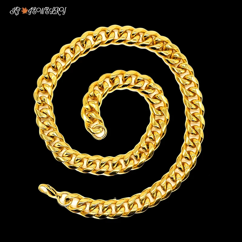 

AMUMIU Miami Curb Cuban Chain Necklace For Men Gold Silver Hip Hop Iced Out Paved Rhinestones CZ Rapper Necklace Jewelry HZN189