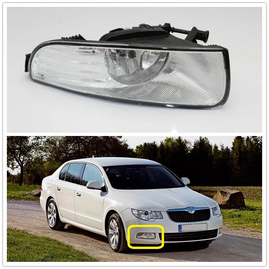 

Right Side For Skoda Superb MK2 2008 2009 2010 2011 2012 2013 Car-styling Front Halogen Fog Lamp Fog Light With Bulbs