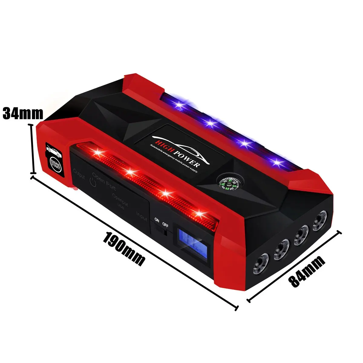 Carro de Emergência Dispositivo de Partida Impulsionador de Partida do Carro para Carregador de Bateria de Carro ir para Iniciantes Power Bank Portátil 89800mah 4usb 12v 4 Automóveis e motos