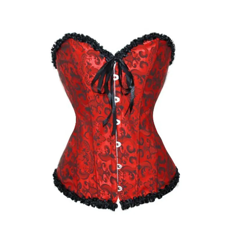 red Floral Corsets and Bustiers ladies Body Shaper Waist Corsets Women