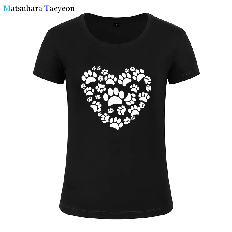 Женская футболка с принтом Собачья лапа и коротким рукавом|print fashion|print yourtop short |