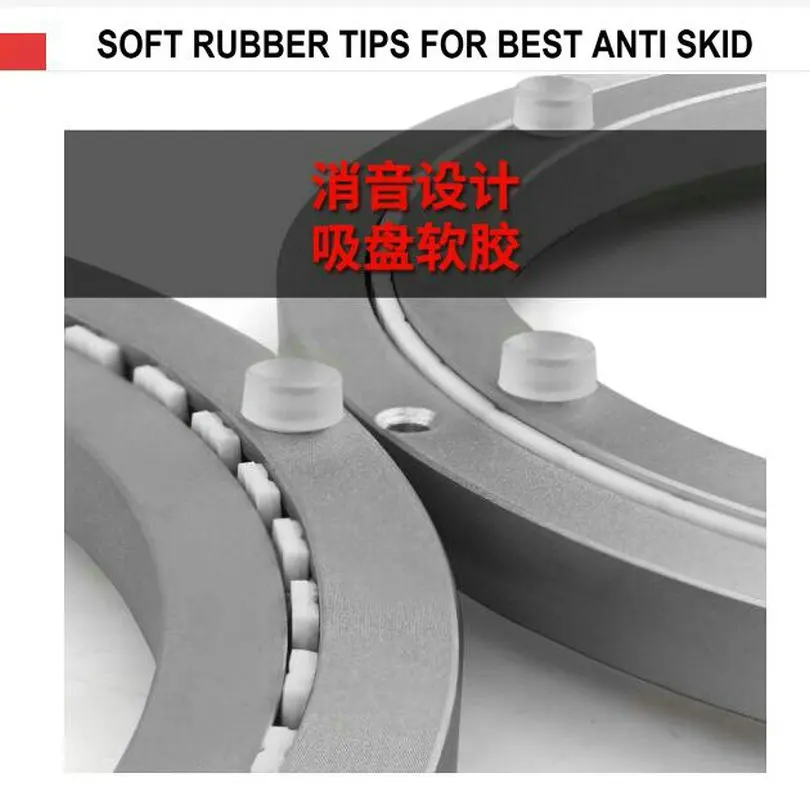 SS M10INCH/25CM ADVANCED MUTE Aluminium Alloy Lazy Susan Turntable with Upgrade Anti Skid Soft Rubber Tips and Slience Strap