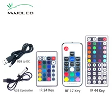 USB rvb LED de contrôle DC 5 ~ 24 V 17 24 44 clés RF sans fil Mini télécommande pour 5050 3528 RGB LED bande lumières bande maison