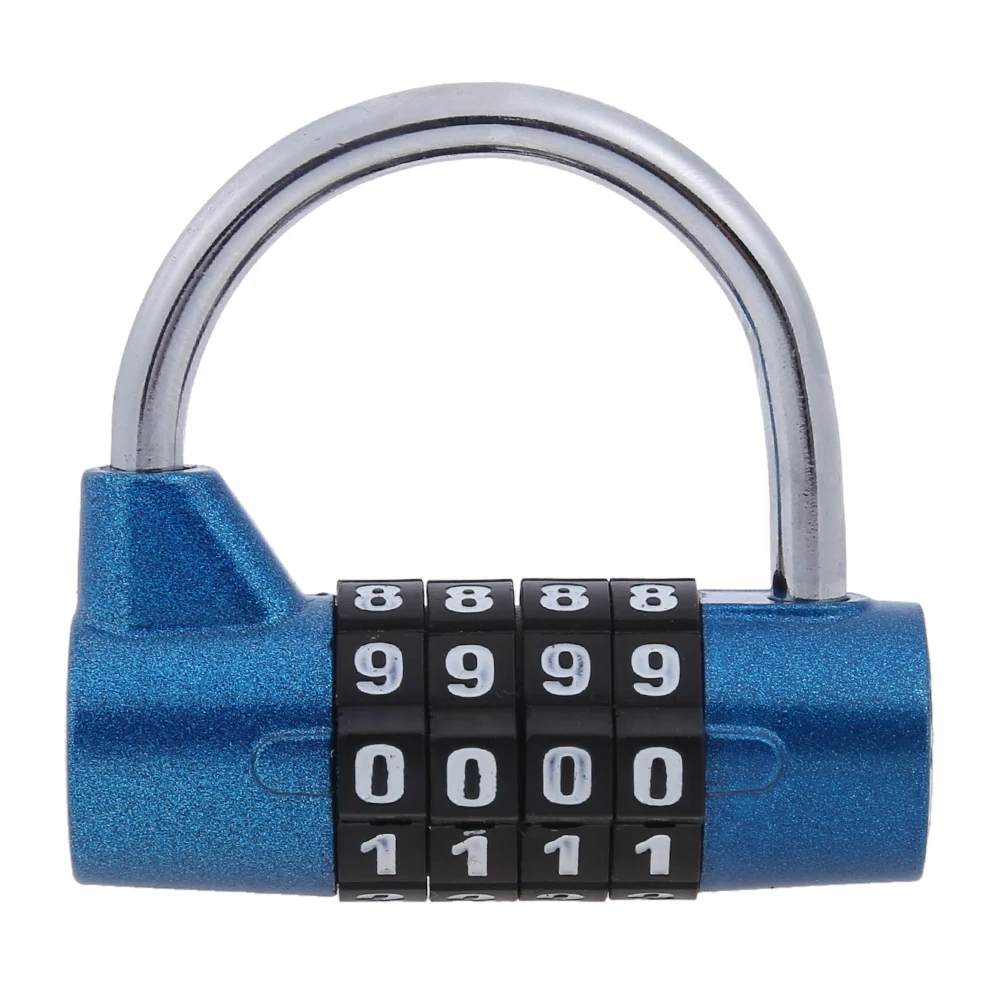 4 цифры по ценам от производителя Комбинации замок с паролем цинковый сплав безопасности замок чемодан Чемодан кодовый замок шкаф для кухонных шкафов, замок для шкафчика - Цвет: Blue