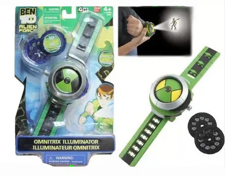 Ben10 omnitrix часы Стиль Дети проектор часы Япония Подлинная Ben 10 часы игрушка проектор средняя поддержка падение Дети Рождественский подарок