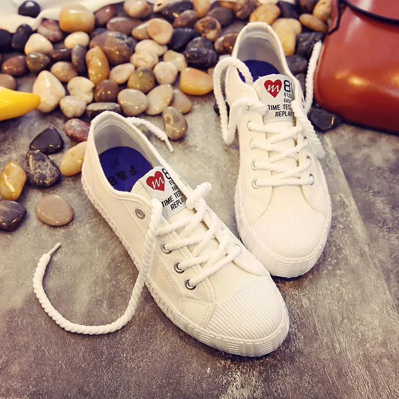 

Canvas shoes woman 2019 new students lace-up women sneakers spring summer white ladies shoes tenis feminino women casual shoes