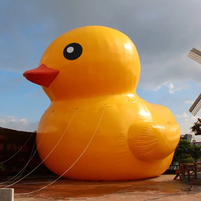 Cheap big yellow duck inflatable model toys fairground park amusement toy outdoor customs display advertising duck toys