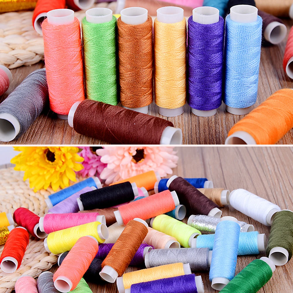 Разноцветные швейные нитки 250 ярдов каждый как DIY Набор нитей для шитья для ручного шитья или машинного шитья