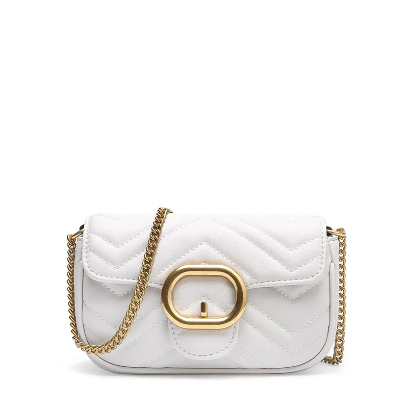 

Simple and light fashion new leather women's small fragrance chain bag Cross section square type diagonal shoulder bag women